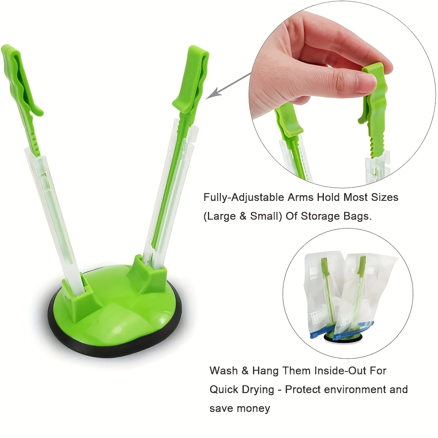 Kitchen Gadgets Rack Storage - Penyangga Kantong Plastik dengan Resleting, Dapat