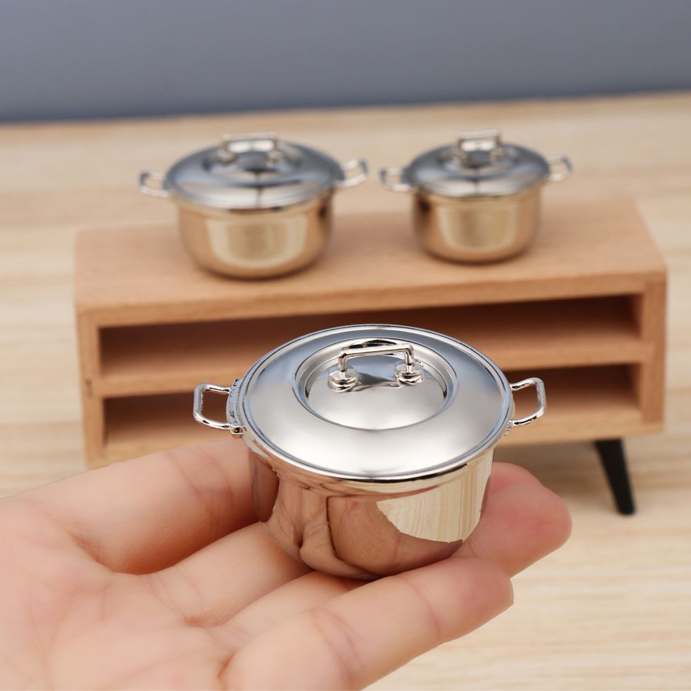 Kitchen Gadgets China - 1/12 miniatur panci sup dengan penutup