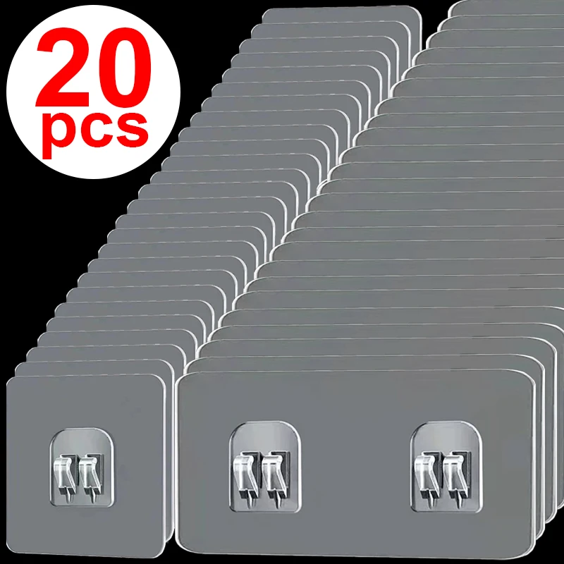Kitchen Gadgets Rack Storage - 1-20 buah kait gantung berperekat transparan,