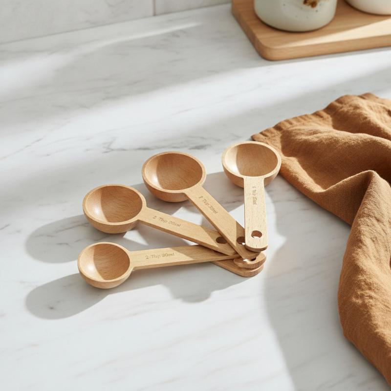 Kitchen Gadgets For Gifts - Sendok Takar Kayu 7.5-45ML Portabel dari