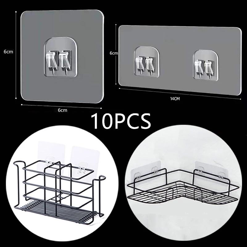 Kitchen Gadgets Rack Storage - 10 Buah Gantungan Transparan Rak Kait