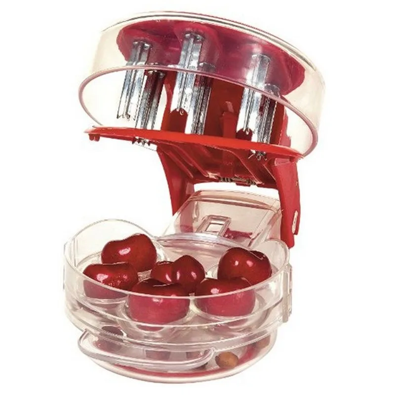 Kitchen Gadgets Novelty - Pengorek Biji Ceri 6 Lubang dengan