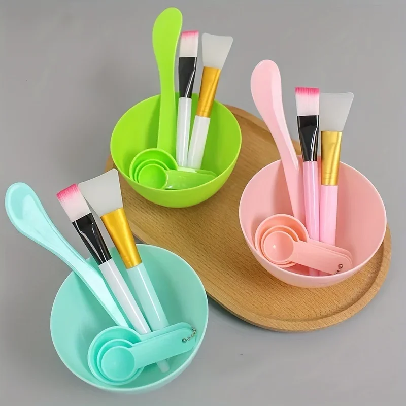 Silicone Spatula Set - Set mangkuk pencampur masker wajah, 7